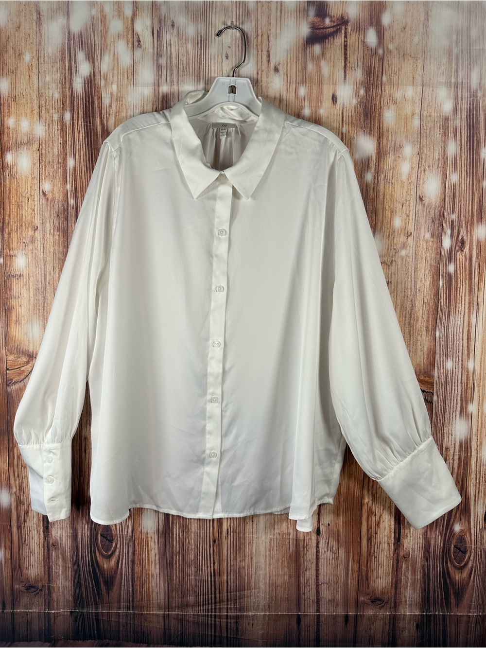 NWT Joie Limited Edition Women’s Satin Blouse Size XXL Cream 100% Polyester